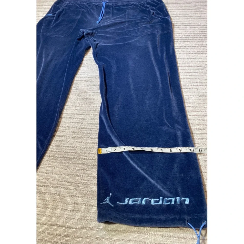 Vintage Jordan Velour Track Pants Navy Blue XL Jumpman Y2K Joggers Drawstring